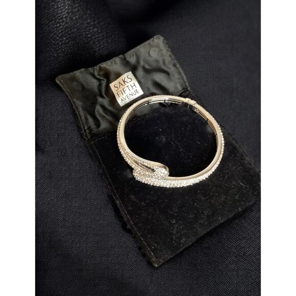 Dextera Rhodium-Plated & Swarovski Crystal Cuff Bangle Bracelet, SAKS FIFTH AVE - Picture 4 of 11